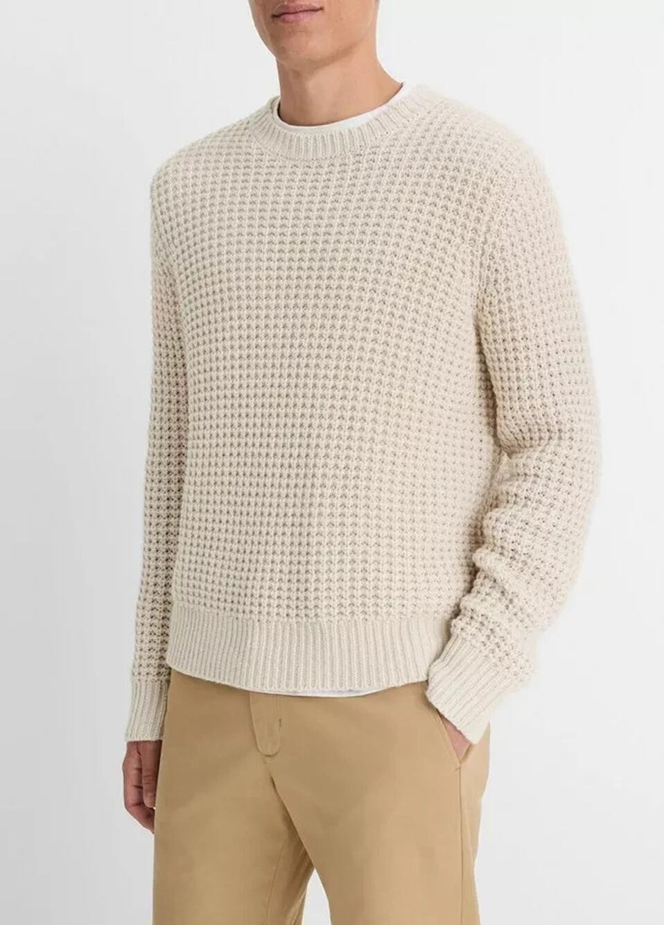 Vince. Macro-Waffle Chunky Nautical Crew Sweater, Men’s XS, worn once